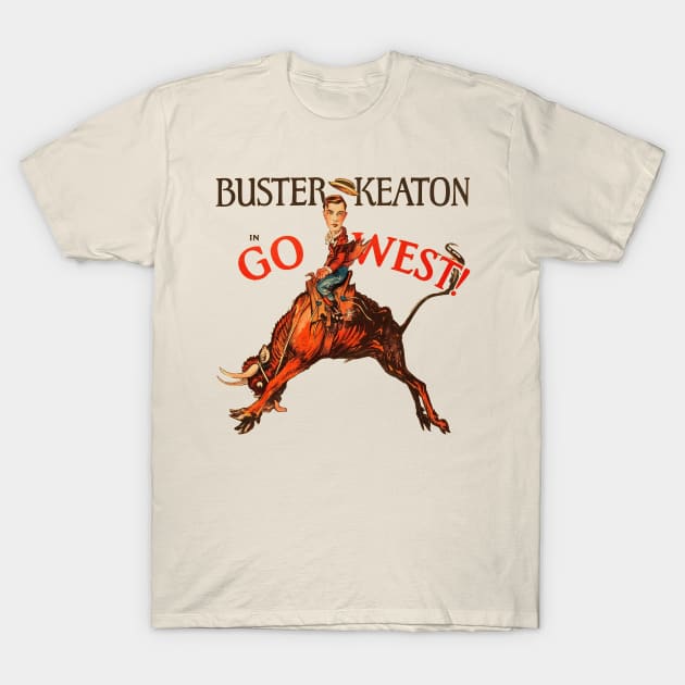 Buster Keaton in Go West! T-Shirt by MovieFunTime